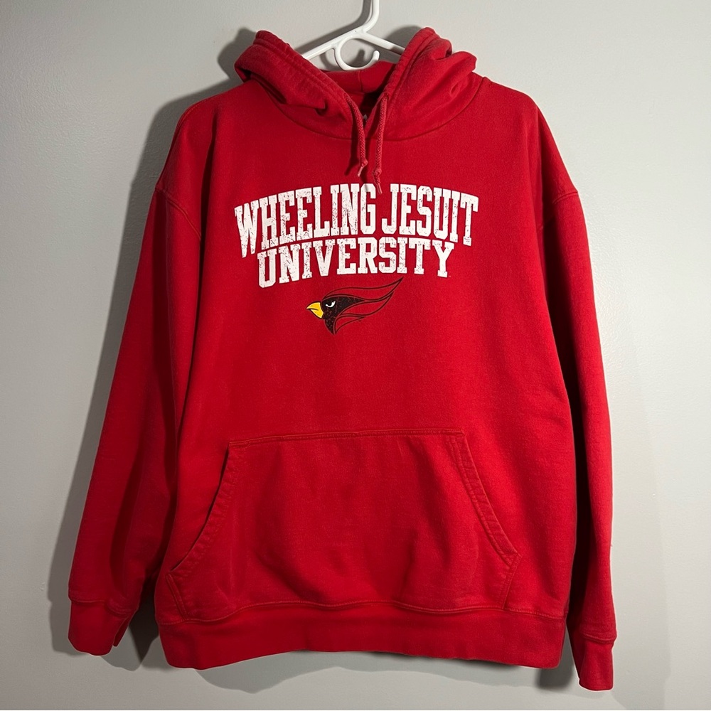 Antigua Wheeling Jesuit  University Red Pullover Sweatshirt Hoodie Mens XL